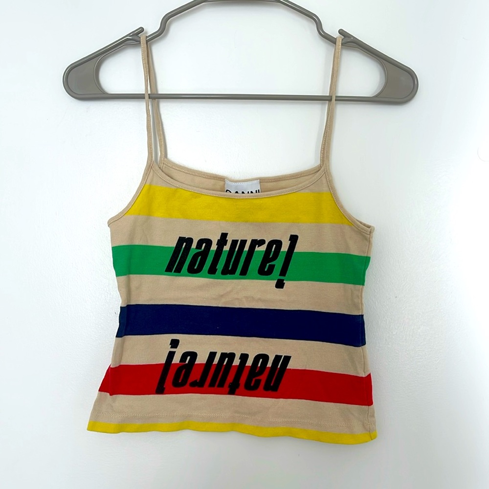 Ganni striped tank top